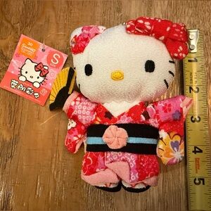 Sanrio Hello Kitty Cherry Blossom Kimono with Fan Keychain Japan Bag Charm